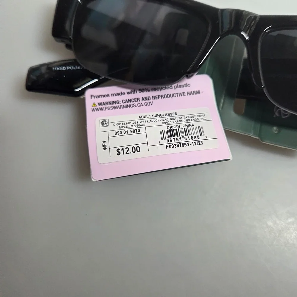 Wild Fable Black Rectangular Sunglasses 100% UV Protection 090‎ 01 9870 NWT